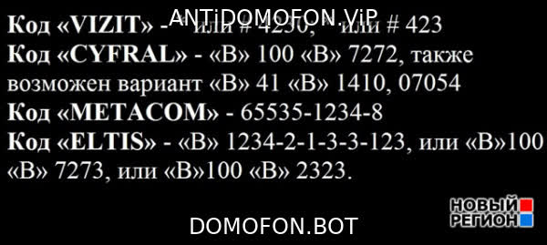 Код для открытия подъезда Орёл